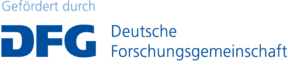 Blaues Logo mit dem Schriftzug 'Gefördert durch DFG Deutsche Forschungsgemeinschaft'
